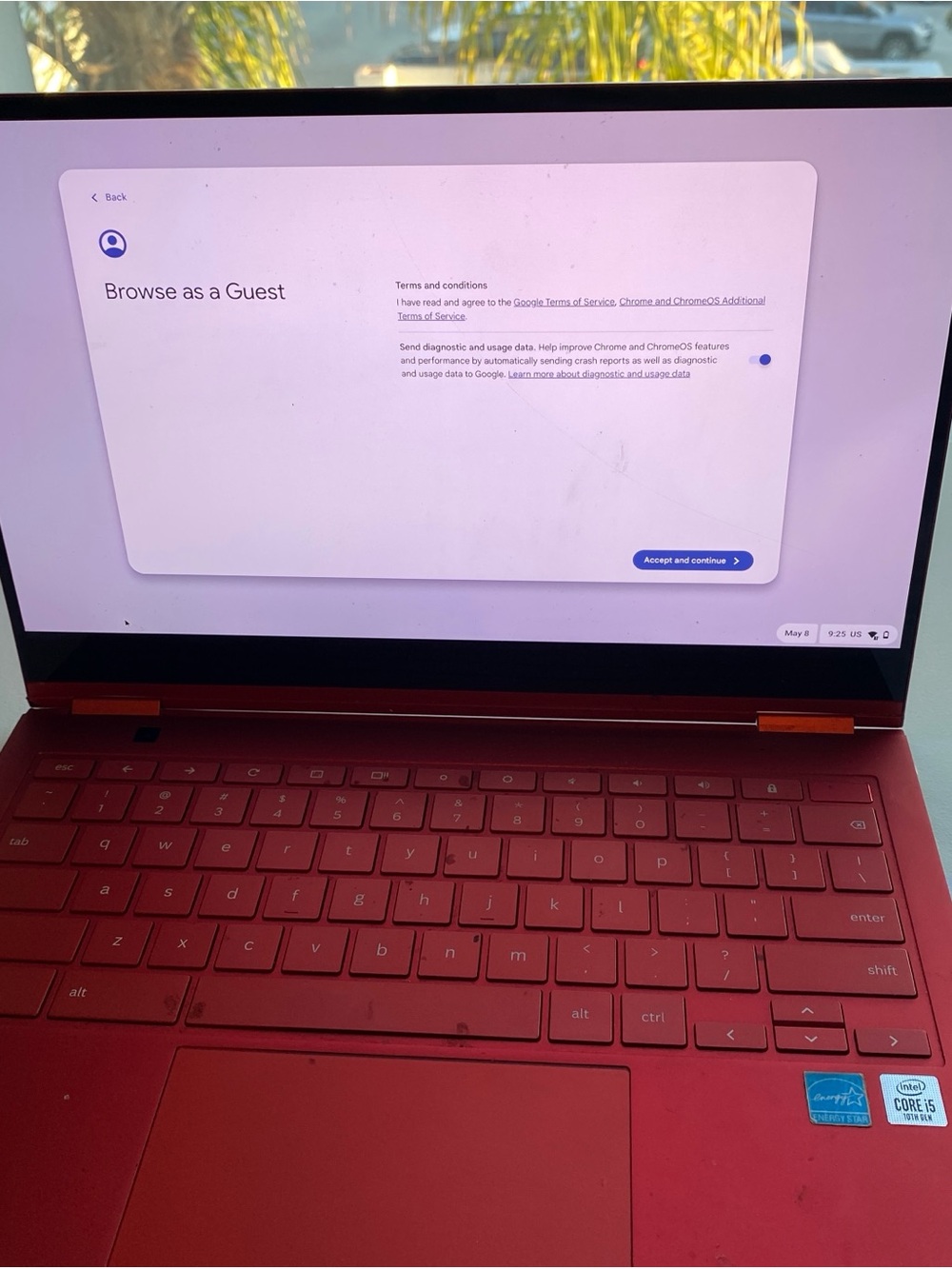 Samsung Chromebook Laptop - Red Convertible with Intel Core i5